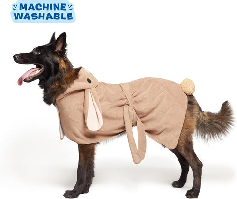 Barkbox Dog Bathrobe Fast Drying with Hook and Loop Closure & Wrap Tie Snuggle, Cute Dogs Clothes, Easy to Clean