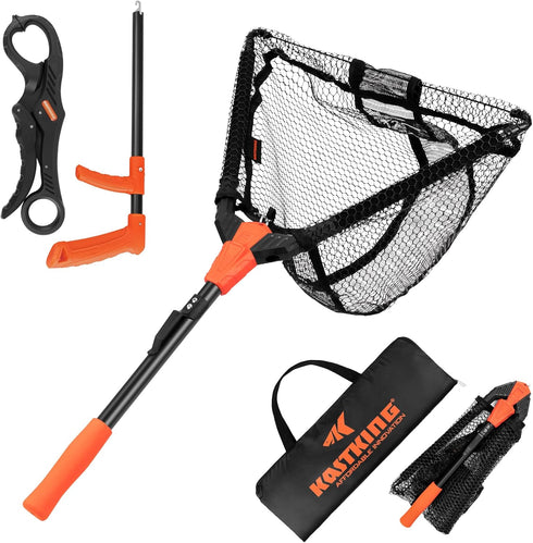 KastKing Pontus Fishing Net – Foldable Lightweight Freshwater Landing Net with Built-in Length Scale, Fishing Gifts