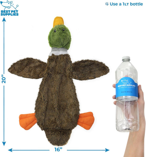 Best Pet Supplies 2-in-1 Stuffless Squeaky Dog Toys, Soft Durable Fabric for Small, Medium, Large Pets, Holds Plastic