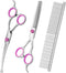 Dog Grooming Scissors Kit with Safety Round Tips, Stainless Steel Professional Pet Grooming Scissors, Thinning, Curved