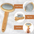 Sheepskin Wool Brush - Stainless Steel Pins Bamboo Slicker Carding Rug Comb for Unmat Fur Rugs, Short Hair Grooming