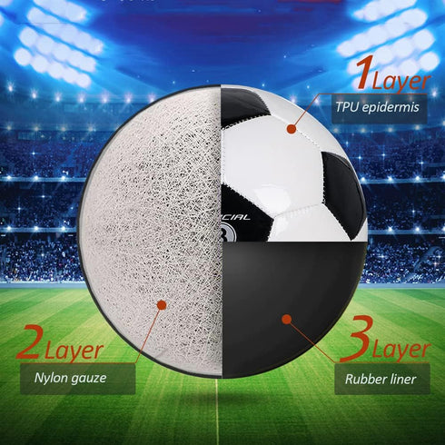 Kids Soccer Ball Sizes 3, Traditional Practice Balls for Youth, Indoor Outdoor Match
