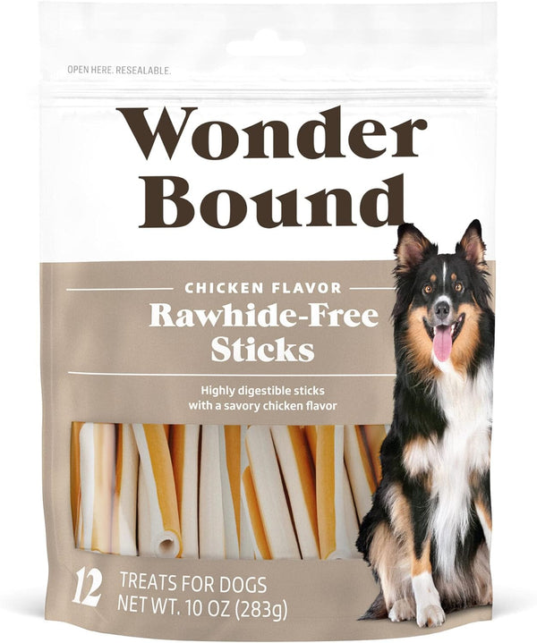Wonder Bound Chicken Flavor Dog Treat Sticks - 12 Count - Rawhide-Free,