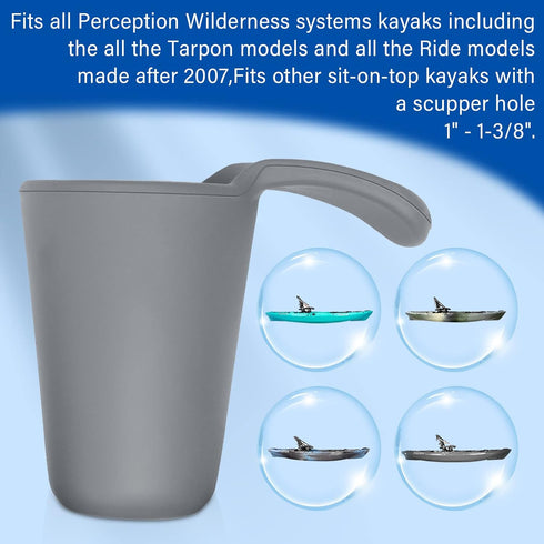 Kayaks Scupper Hole Plugs for Perception, Tapered Design Fits Scupper Holes 1” to 1 3/8", 4 Pack