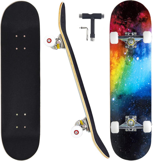 Skateboards for Beginners, 31 Inch Pro Complete Skate Boards for Kids, Teens, Adults, 7 Layer Maple