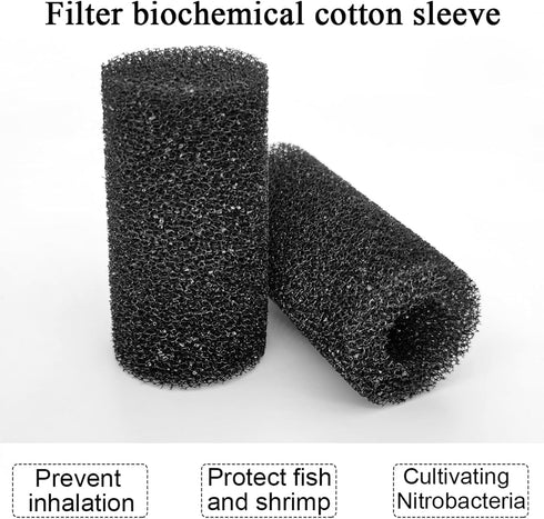 6X Pre-Filter Sponge for Aquarium Shrimp Fry Fish Tank Filter Pump, Replacement Foam Cover 3.2 X 1.6 Inch