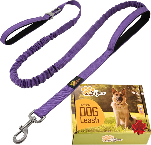 Heavy Duty Bungee Dog Leash - 6 ft to 7.5 ft for Large and Medium Dogs, No Pull Reflective Tactical Leash with Soft