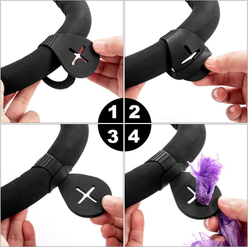 Boao 4 Pieces Pet Poop Bag Holder for Leash, Handy Waste Bag Carrier Accessories