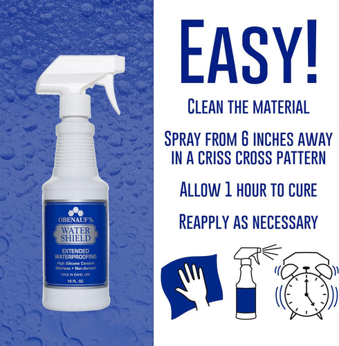 Obenauf's Water Shield Odorless Waterproofing Spray for Fabrics and Leather, 8oz Bottle