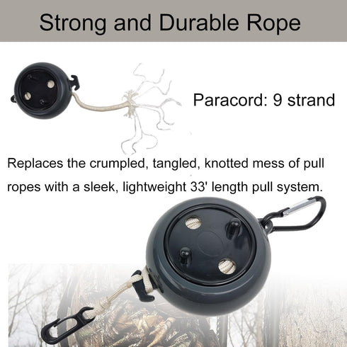 Retractable Bow Hoist Tree Stand - Bow Hunting Accessories and Deer Hunting Equipment, 33ft Heavy Duty Rope