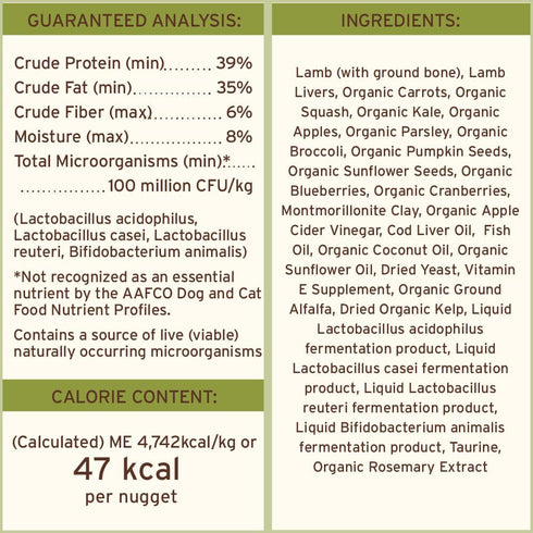 Primal Freeze Dried Raw Dog Food Nuggets, Lamb, Healthy, Grain Free, High Protein, 5.5 oz