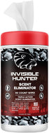 Zone Protects INVISIBLE HUNTER Scent Eliminator Wipes, 80-Count Triple Action Odor Control for Gear & Skin