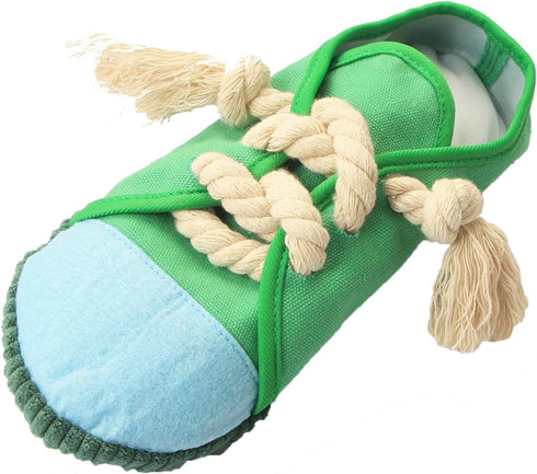 Dog Chew Toys, Creative Shoes Shape Squeaky Toy, Durable and Safe for Small and Medium Pets, Green