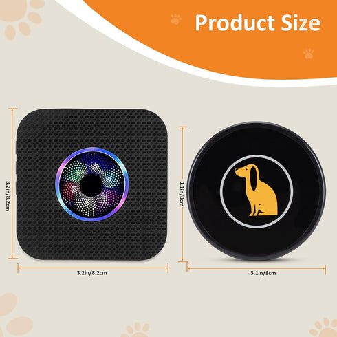 1000Ft 55 Ownpets Smart Dog Door Bell, Wireless Dog Doorbell for Potty Training & Housebreaking, Dog Bell to Go