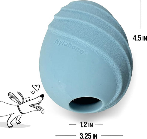 Nylabone Eggi Interactive Fillable Dog Chew Toy, Lightweight Bouncy Floatable Treat Toy for Large/Giant Dogs, Blue