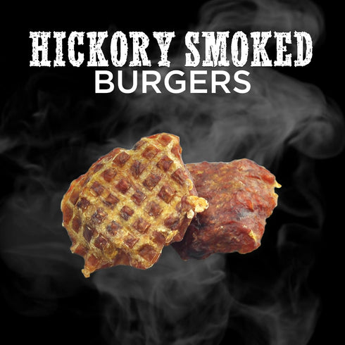 Premium Hickory Smoked 100% Beef Burger Slider Crunchy Dog Treats, 1lb - Natural Bully Sticks, Bite-Sized & Digestible