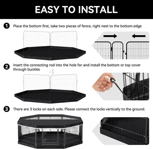8 24 Inch PJYuCien Dog Playpen Bottom Pad(Only Bottom Pad, No Playpen)- Stabilize the Dog Play Pen, Easy to Clean