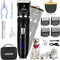 Dog Clippers Grooming Kit, Cordless, Low Noise, Rechargeable, Pet Hair Clippers for Thick Coats, Black