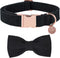 DOGWONG Hemp Cotton Dog Collar with Bow, Durable Adjustable Pet Collar for Small Medium Large Dogs (Black)