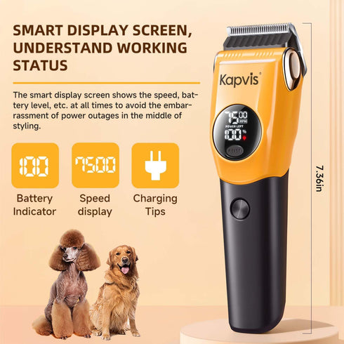 6 Dog Clippers for Grooming Thick Hair with LED Light,Poodle Grooming Kit with Guide Combs for Dogs Cats Sheep Animals