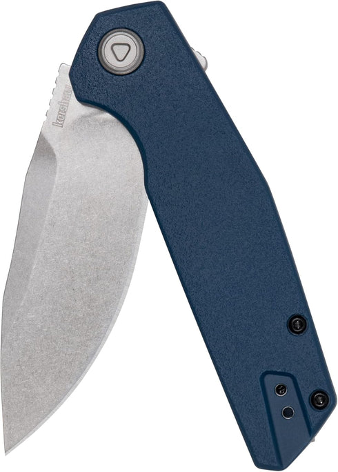 Kershaw Lucid Folding Pocket Knife, 3.2 inch Clip Point Blade, Blue Handle