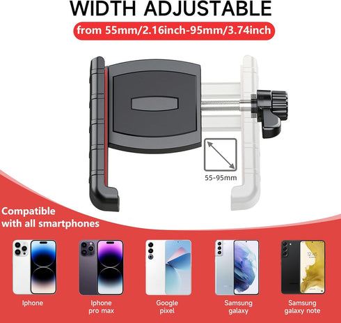 Golf Cart Phone Holder, 360 Degree Rotation Bike Phone Mount for All Smartphones and Phone Cases