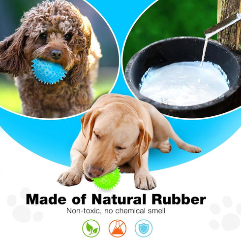Puppy Toy - 2.5” Squeaky Dog Balls and Spikey Dog Ball for Aggressive Chewers, 6 Pack for Small Dogs