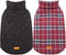 Kuoser Waterproof Dog Coat, Reversible Jacket for Medium Dogs, Adjustable Winter Coat, Warm Cold Weather Apparel, Red M