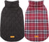 Kuoser Waterproof Dog Coat, Reversible Jacket for Medium Dogs, Adjustable Winter Coat, Warm Cold Weather Apparel, Red M