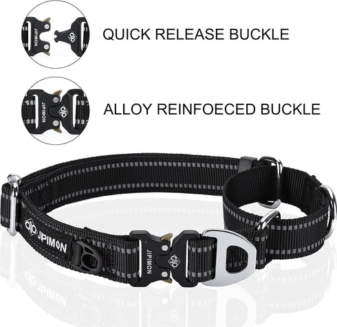 Martingale Dog Collar with Reflective Nylon, Soft Cushion and Alloy Buckle for Small, Medium, and Large Dogs (Small,