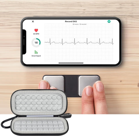 PAIYULE Case for Alivecor KardiaMobile 6L, Compact Holder for EKG Monitor, Fits Sec Portable Heart Rate Monitor