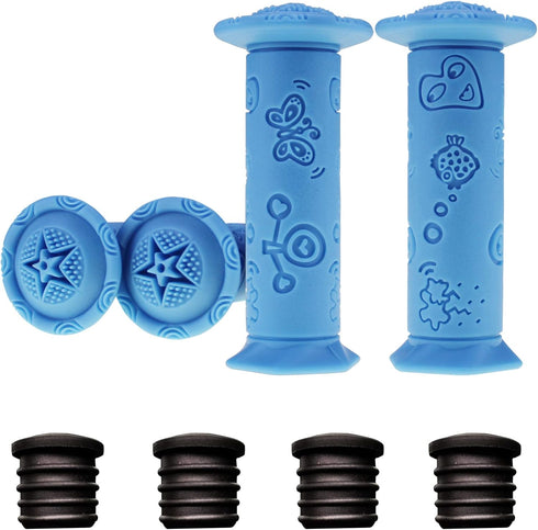 Kids Bike Handlebar Grips, 4Pcs Shorter Length (4.11"), Soft and Comfortable for Kids Girls Boys Bikes and Scooters