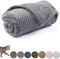 Warm Soft Fuzzy Dog or Cat Blanket, Plush Fleece Throws for Bed, Couch, Sofa, Travel (M/32" x 40", Grey)