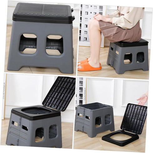 Portable Foldable Toilet for Outdoor Travel Emergency Potty for Camping Lightweight Carry Design with Garbage Bags
