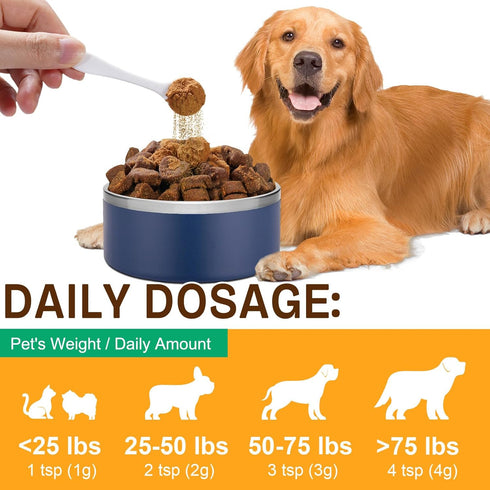 IRSRDOQU 11 Immune 120g Mushroom Supplement Powder for Dogs & Cats, Beneficial Mushroom Complex for Support, Cellular