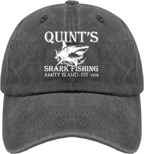 Vintage Mesh Baseball Cap - Quints Shark Fishing Amity Island EST 1978 Hat for Men