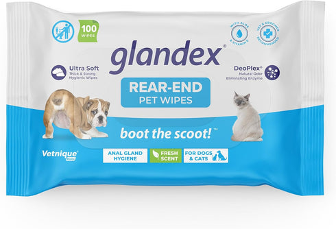 Vetnique Labs Glandex Dog Wipes for Pets, Cleansing & Deodorizing Anal Gland Wipes with Vitamin E, 100ct Pouch