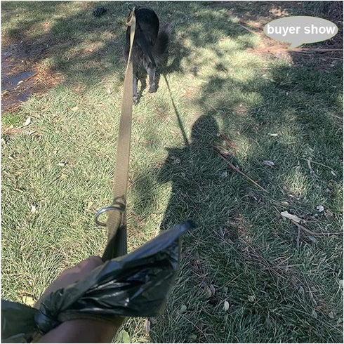 8ft Double Handle Traffic Dog Leash, Heavy Duty Tactical Nylon Training Leash with 2 Traffic Control Handles