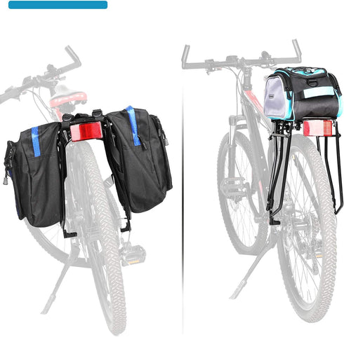 YONTUO Rear Bike Rack, Bicycle Pannier Rack with Extra Long Tubular Mounting Brackets, Adjustable Fit 26”-29”