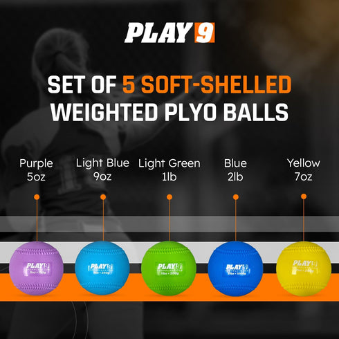 9 Set Shop Play Plyoball Weighted Ball for Throwing and Pitching Training - Training Balls for Softball - Builds Speed