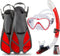 Seavenger Aviatar Diving Dry Top Snorkel Set with Adjustable Open-Heel Fins, Single-Lens
