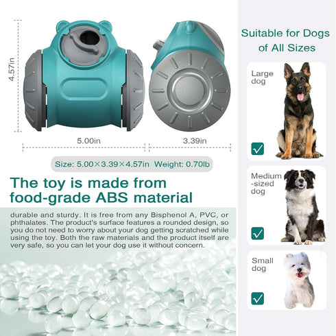 Zamzam Interactive Dog Treat Dispenser Toy with Slow Feeding Enriching Play, Food Dispensing Dog & Cat Toy Enrichment