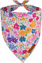 ADOGGYGO Floral Dog Bandana, Colorful Floral Puppy Scarf Bib, Premium Fabric, Spring