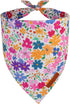 ADOGGYGO Floral Dog Bandana, Colorful Floral Puppy Scarf Bib, Premium Fabric, Spring