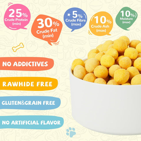 Freeze Dried Quail Egg Yolk Pet Treats, 9.2 oz, Rawhide Free, Gluten & Grain Free