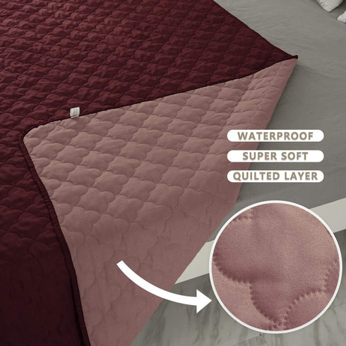 1 Piece68"x82",Burgundy+Pink SPXTEX Dog Bed Cover Washable Pee Pads Dog Blankets for Puppy Large Dog Cat,Sofa