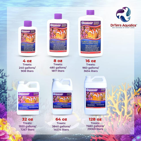 DrTim's Aquatics First Defense for Reef Aquariums, Stress Relief & Immune System Support, 4 oz.