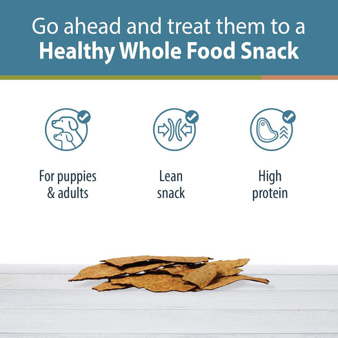 JustFoodForDogs Healthy Dog Treats, Limited-Ingredient Chicken Apple Bark, Made in The USA, 5 oz