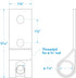 Seachoice 304 Stainless Steel Lifting Adapter Plate, Accepts 5/8 in. Diameter Threaded Rod