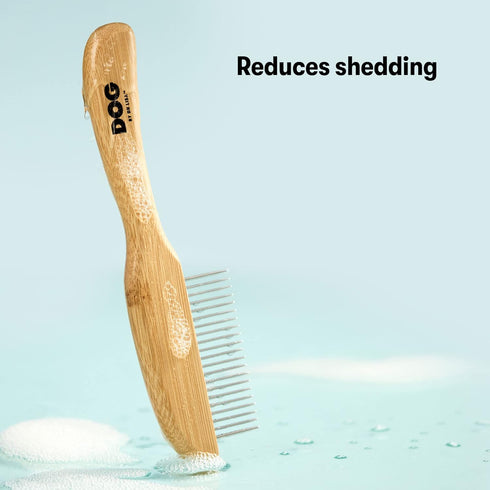 DOG by Dr Lisa Detangling Comb, Dematting Grooming Tool with Metal Teeth for Dogs, Sustainable Bamboo